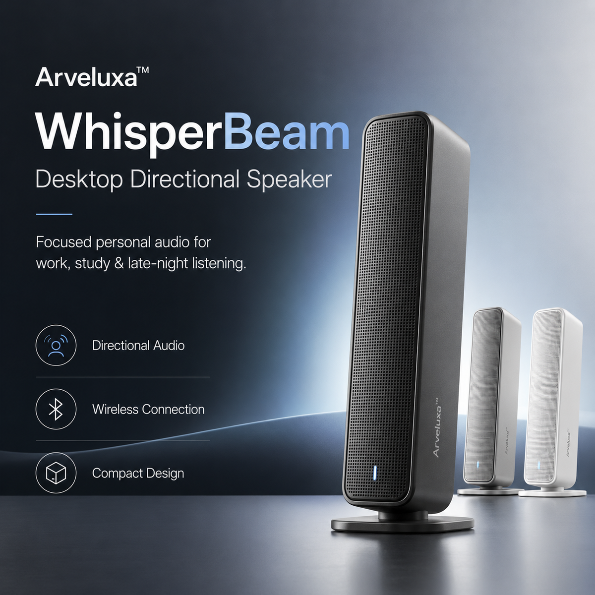 Arveluxa™ WhisperBeam Desktop Directional Speaker