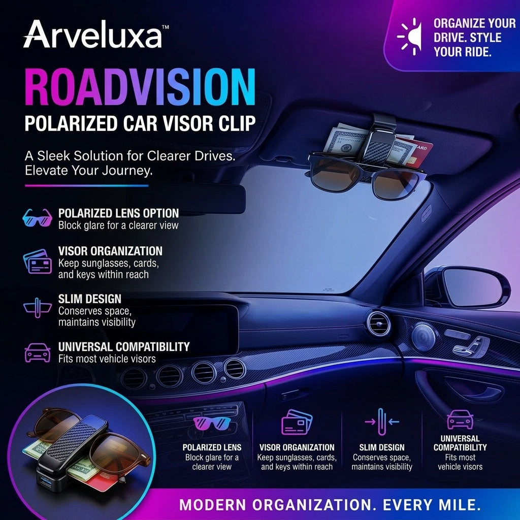 Arveluxa™ RoadVision Polarized Car Visor Clip